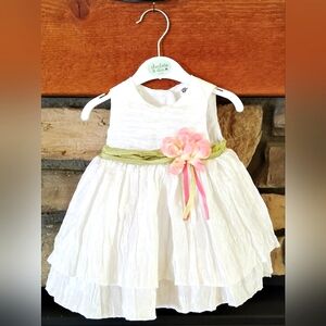 Cherokee White Crepe Baby Dress